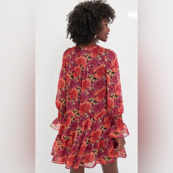 TUCKERNUCK + POMANDER PLACE Rose Chiffon Kenzo Dress | Large | NWT - Picture 5 of 12